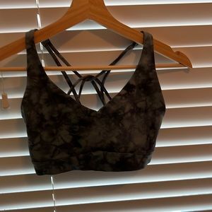 Athleta sports bra tie dye (black and sage green)